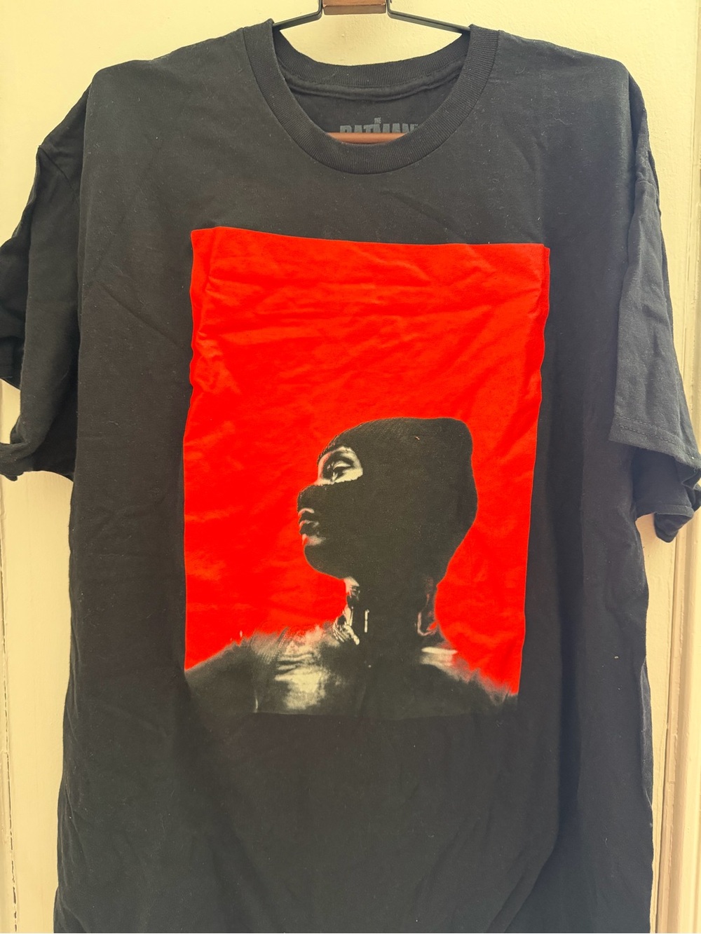 Batman Black Short-Sleeve Tee with Red Portrait Panel
